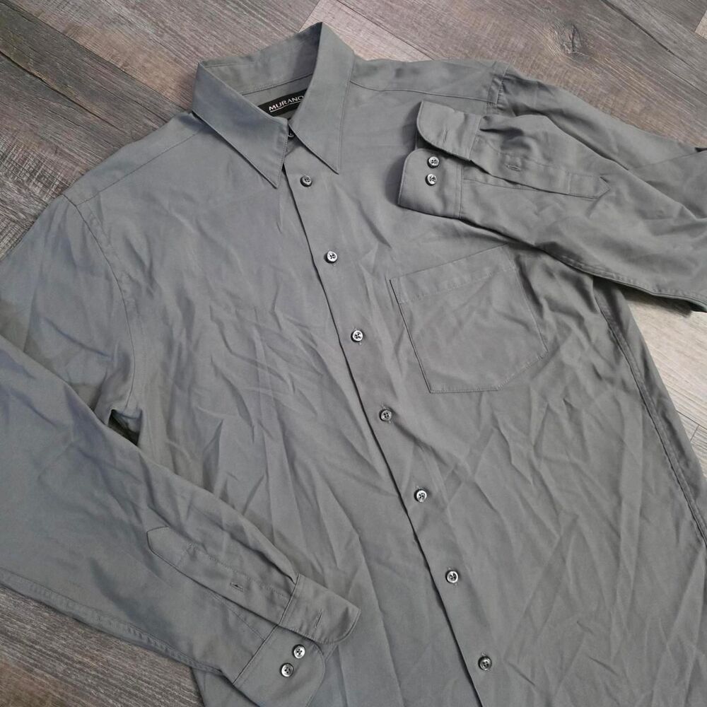 Men's Murano Grey Long Sleeve Shirt - Size Small